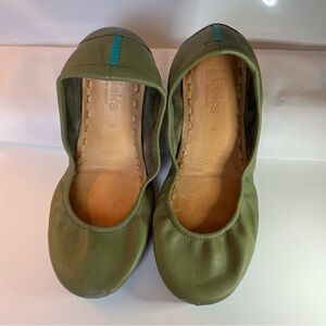 Tieks Green Italian Leather Ballet Flats Sz 9 0061